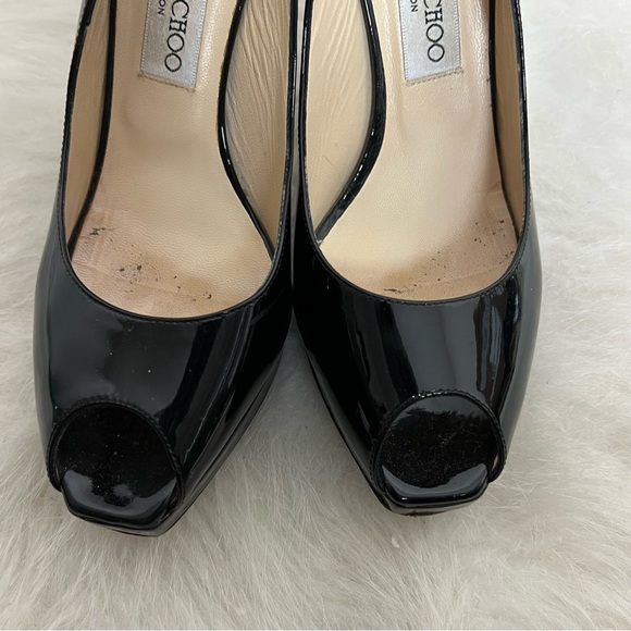 Jimmy Choo Nova Platform Peep Toe Sling Back Heels - Picture 9 of 11